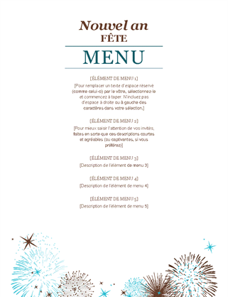Menu de fête