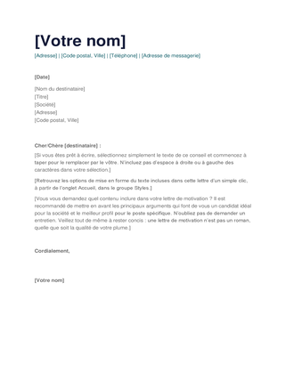 Lettre De Motivation Simple Et Claire