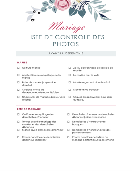 Hochzeitsfoto-Checkliste Hochzeitsfoto-Checkliste