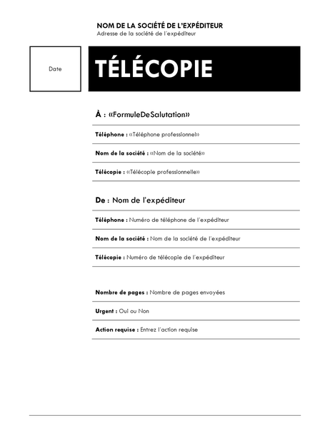 Publipostage d’une télécopie (thème Médian) Publipostage d’une télécopie (thème Médian)