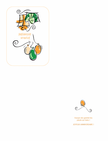 Happy Birthday card (with balloons, quarter-fold) Happy Birthday card (with balloons, quarter-fold)