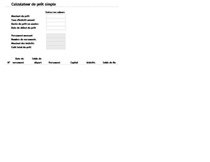 Loan calculator and amortization table Loan calculator and amortization table