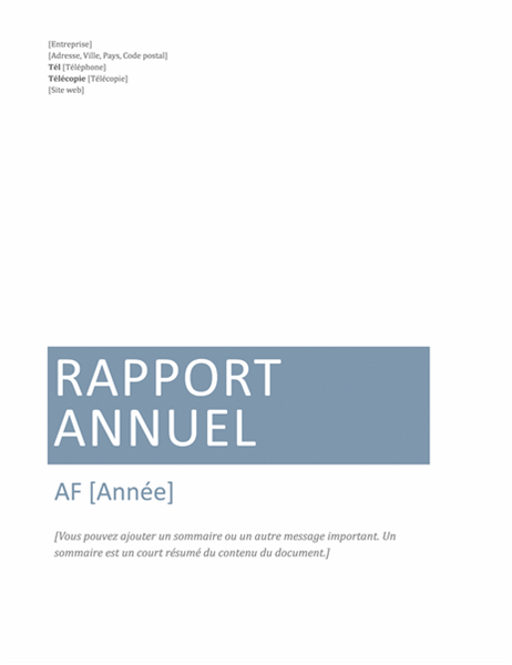 Rapport annuel Rapport annuel