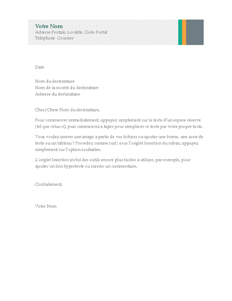 Lettre commerciale (création Commercial rayures) Lettre commerciale (création Commercial rayures)