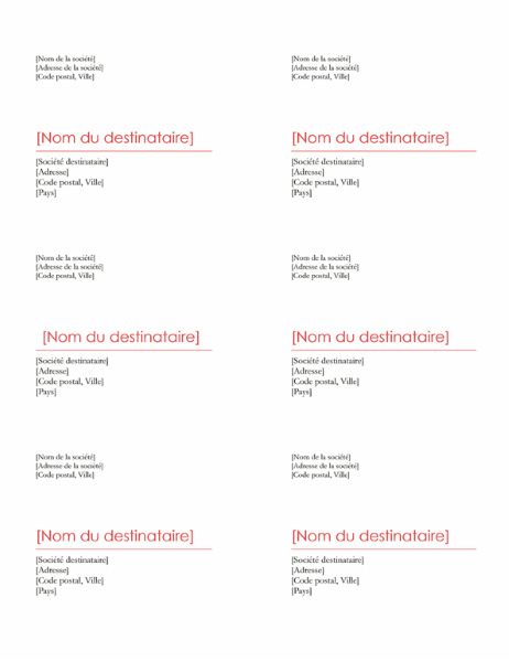 Shipping labels (Red design, 6 per page, works with Avery 8254) Shipping labels (Red design, 6 per page, works with Avery 8254)