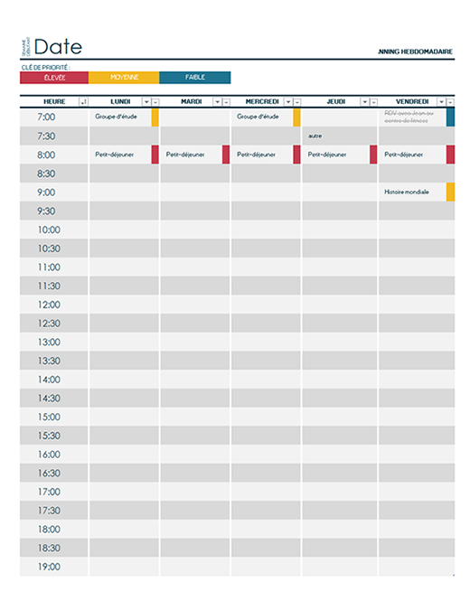Studien-Wochenplan Studien-Wochenplan