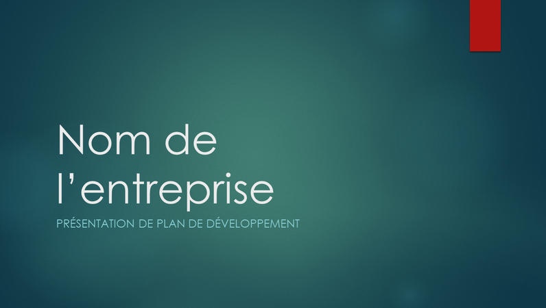 Présentation de plan de développement (conception verte Ion, grand écran) Présentation de plan de développement (conception verte Ion, grand écran)