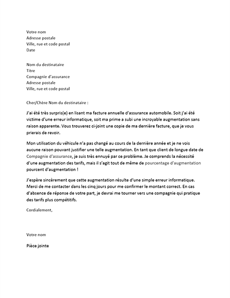 Brief met klacht over verhoogde verzekeringspremie Brief met klacht over verhoogde verzekeringspremie