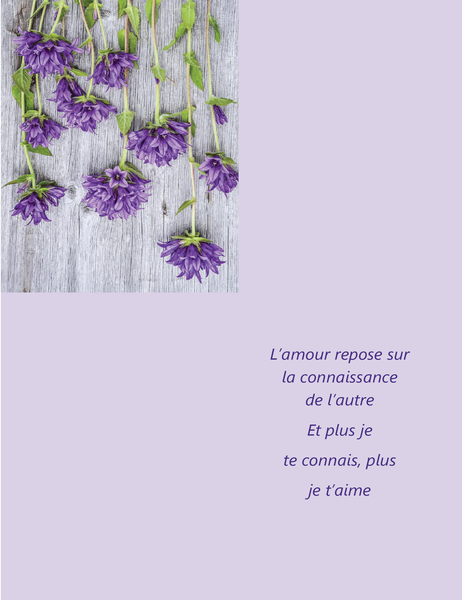 Carte de Saint-Valentin avec message poétique (pliable en quatre) Carte de Saint-Valentin avec message poétique (pliable en quatre)