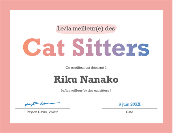 Certificaat voor 's werelds beste Certificaat voor 's werelds beste