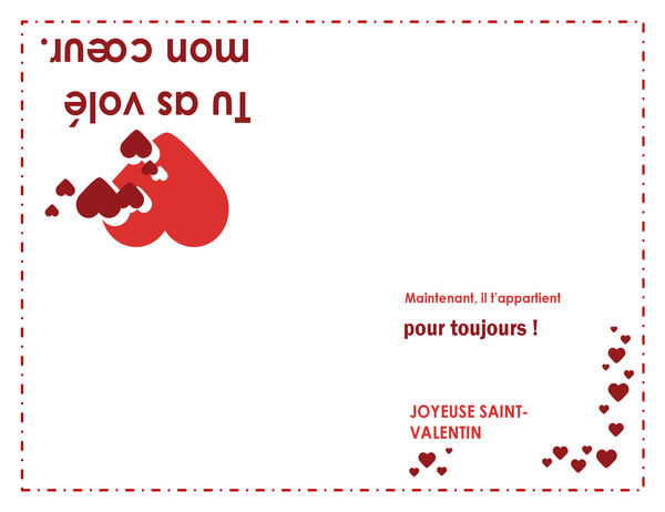 Carte de Saint-Valentin (avec cœur, pliable en quatre) Carte de Saint-Valentin (avec cœur, pliable en quatre)