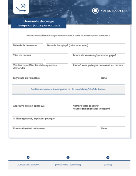 Formulaire de demande de congés pour employés de petite entreprise Formulaire de demande de congés pour employés de petite entreprise