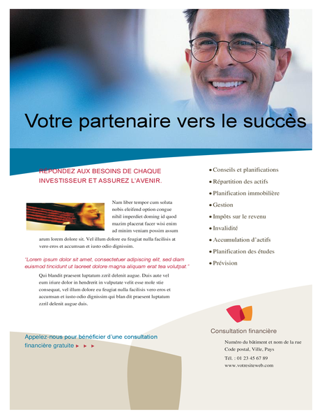 Prospectus pour entreprise financière Prospectus pour entreprise financière