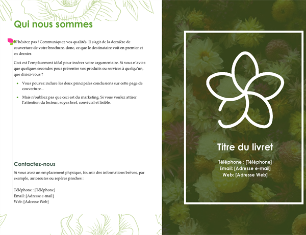Livret floral vert Livret floral vert