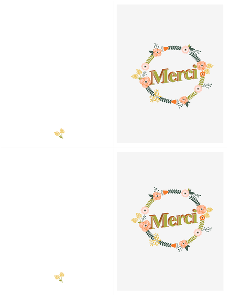 Florale Danksagungskarte Florale Danksagungskarte