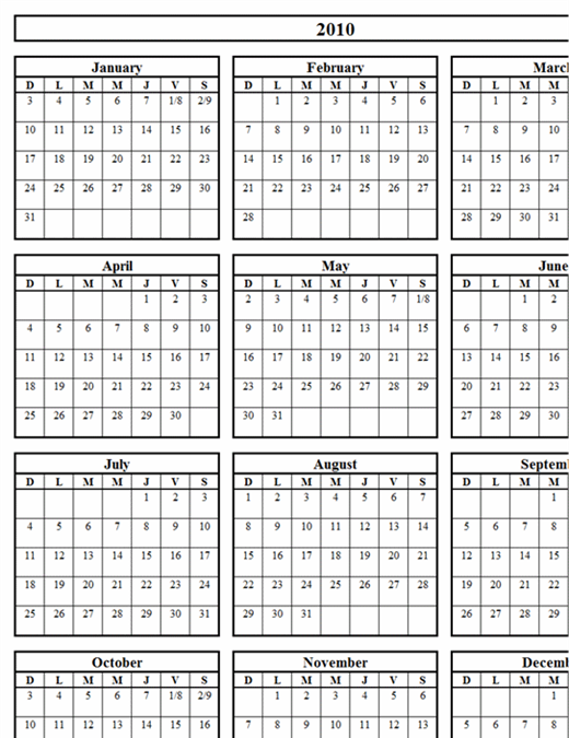 Calendrier perpétuel 12 mois et 3 mois Calendrier perpétuel 12 mois et 3 mois