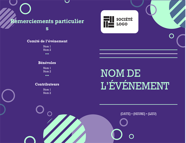 Programma voor een bedrijfsevenement Programma voor een bedrijfsevenement