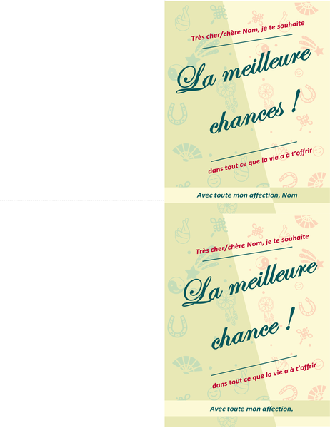 Carte Bonne chance Carte Bonne chance