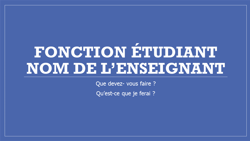 Règlement élève / enseignant Règlement élève / enseignant