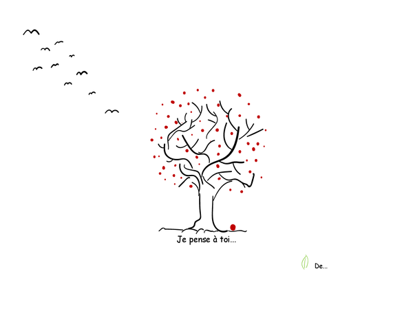 Carte de condoléances avec arbre Carte de condoléances avec arbre
