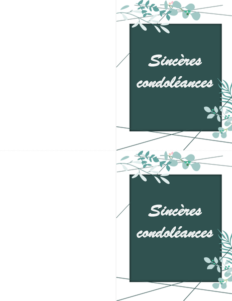 Groene condoleancekaart Groene condoleancekaart