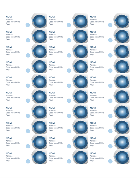 Étiquettes Sphères bleues (30 par page) Étiquettes Sphères bleues (30 par page)