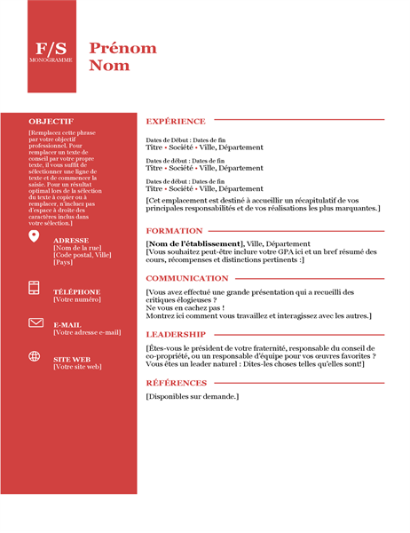 CV Monogramme gras CV Monogramme gras