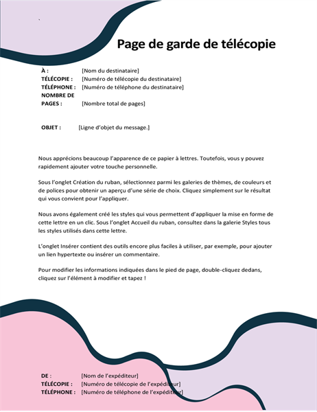 Page de garde de télécopie Formes organiques Page de garde de télécopie Formes organiques