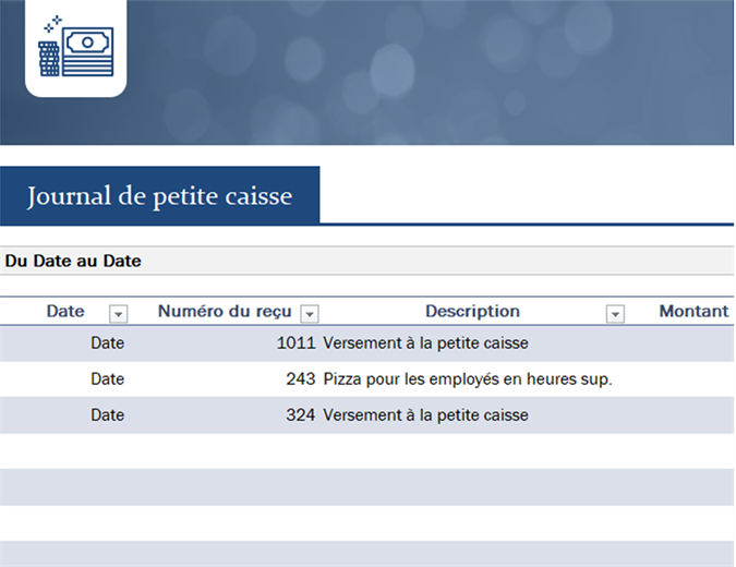 Journal de petite caisse pour petite entreprise Journal de petite caisse pour petite entreprise