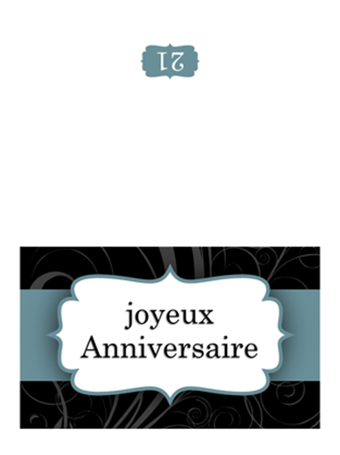 Carte d’anniversaire (conception « Ruban bleu », mi-pliée) Carte d’anniversaire (conception « Ruban bleu », mi-pliée)