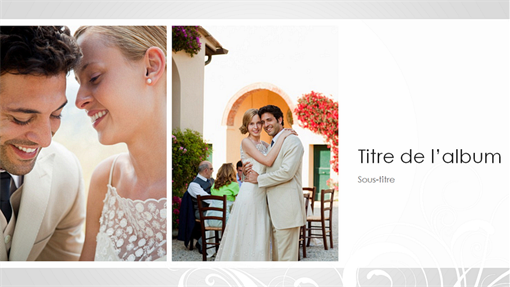 Album photo de mariage, modèle baroque argent Album photo de mariage, modèle baroque argent