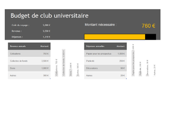 Budget pour les études supérieures Office Templates