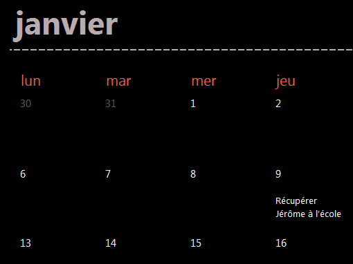 Onglets de calendrier intemporel (noir) Onglets de calendrier intemporel (noir)
