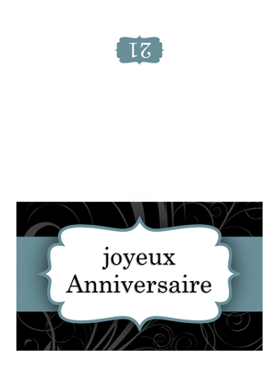 Carte d’anniversaire (conception « Ruban bleu », mi-pliée) Carte d’anniversaire (conception « Ruban bleu », mi-pliée)