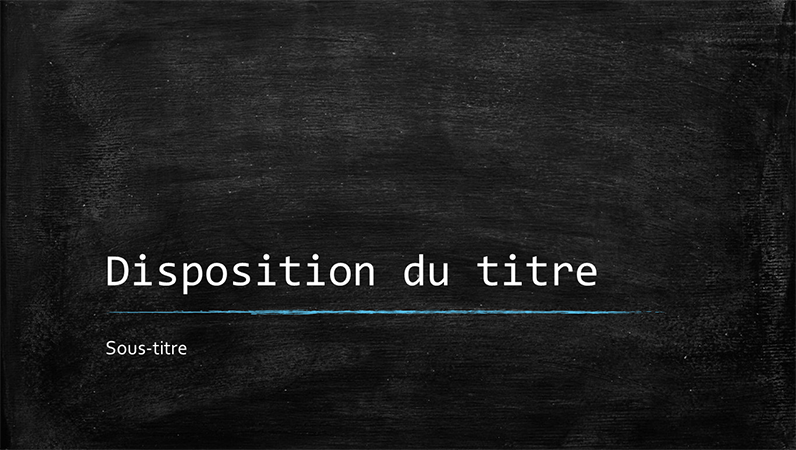 Présentation tableau noir (grand écran)