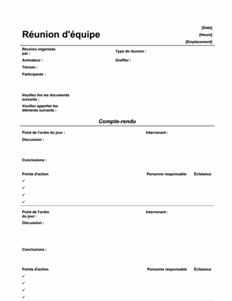 Exemple De Compte Rendu De Réunion Simple – Novo Exemplo