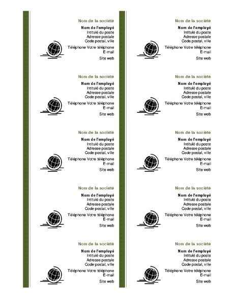 Cartes de visite (page de 10) Cartes de visite (page de 10)