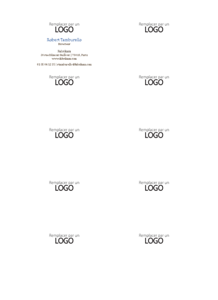 Cartes de visite, mise en page horizontale avec logo, nom avec majuscule initiale Cartes de visite, mise en page horizontale avec logo, nom avec majuscule initiale
