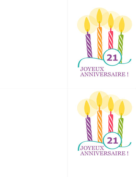 Cartes d’anniversaire marquant (2 par page, pour support Avery 8315) Cartes d’anniversaire marquant (2 par page, pour support Avery 8315)