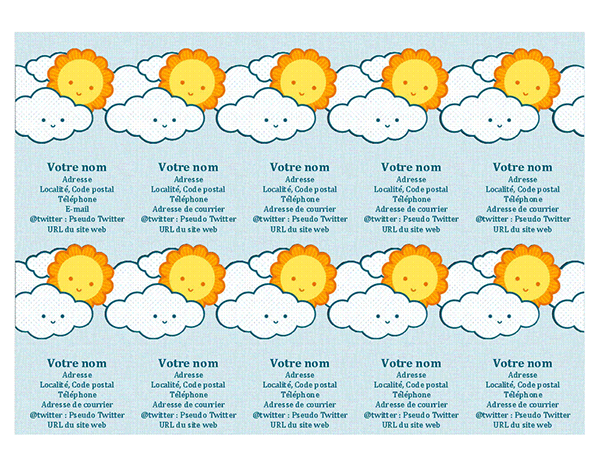 Cartes de visite personnelles (10 par page) Cartes de visite personnelles (10 par page)