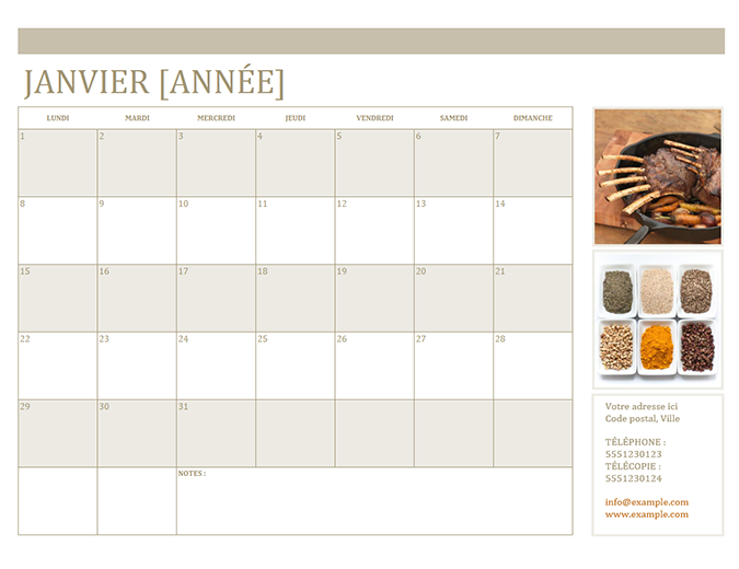 Calendrier photo (lun) Calendrier photo (lun)