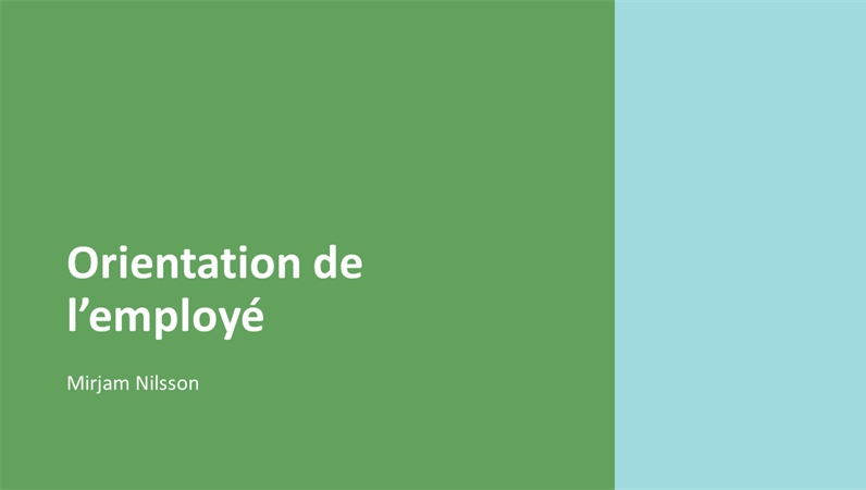 Présentation de l’orientation des employés Présentation de l’orientation des employés