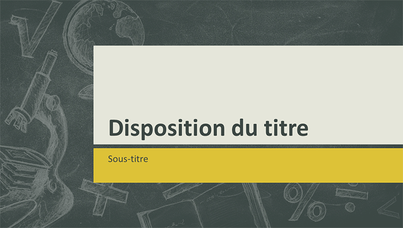 Présentation de sujets éducatifs, conception « tableau noir » (grand écran)