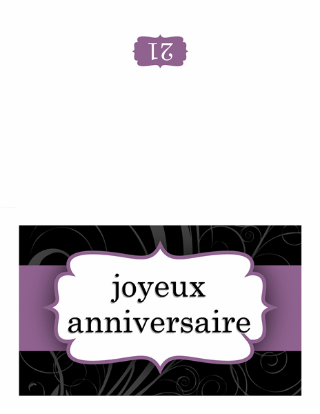 Carte d’anniversaire (conception de ruban violet) Carte d’anniversaire (conception de ruban violet)