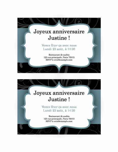 Invitation à une fête (conception de ruban bleu) Invitation à une fête (conception de ruban bleu)