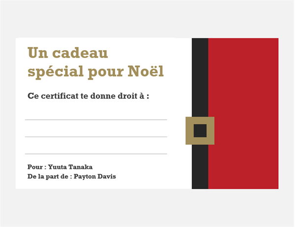 Bons cadeaux de Noël (conception Esprit de Noël, 3 par page) Bons cadeaux de Noël (conception Esprit de Noël, 3 par page)