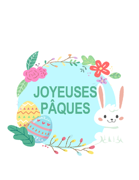 Carte Joyeux Pâques (en quatre) Carte Joyeux Pâques (en quatre)