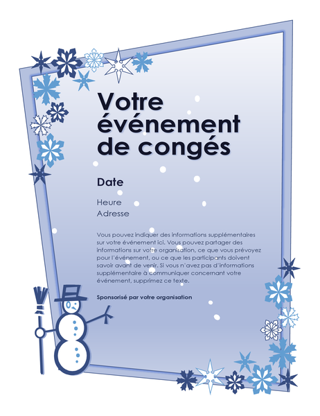 Prospectus annonçant un événement prévu pour les vacances d’hiver Prospectus annonçant un événement prévu pour les vacances d’hiver