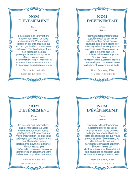Invitations à un événement (4 par page) Invitations à un événement (4 par page)