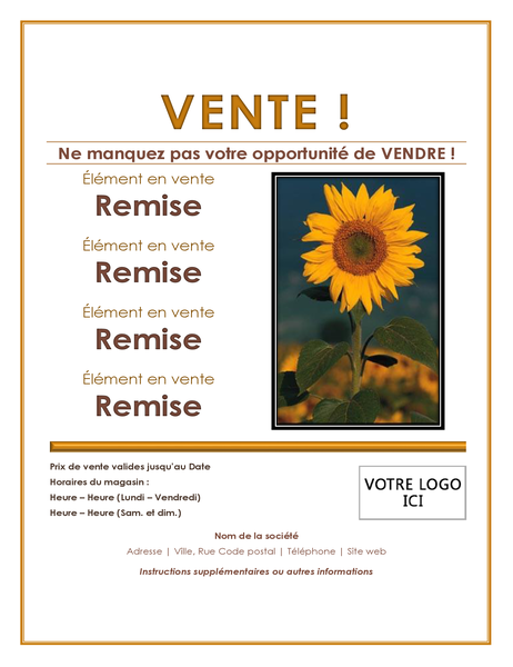 Prospectus de vente au détail Prospectus de vente au détail